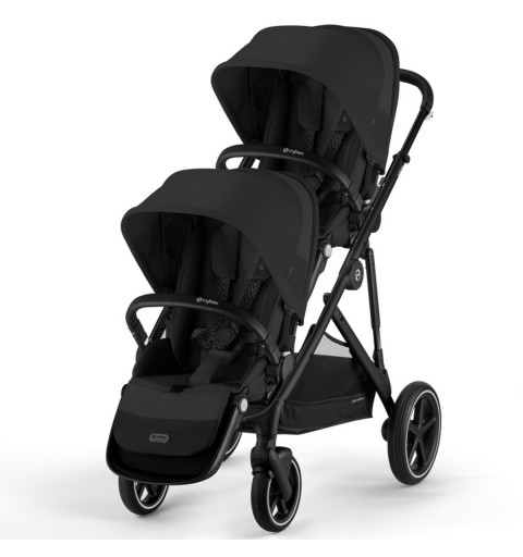 Cybex Gazelle S BLK 2023 -  rozwojowy wózek dla bliźniąt, rok po roku | Moon Black